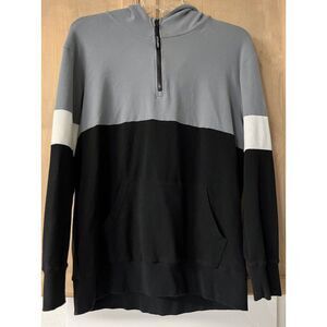 Little Bipsy 1/4 Zip LS Pullover Hoodie Gray/White/Black‎ XXL